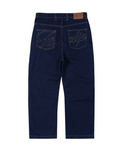 Raw-Washed Straight-Leg Jeans
